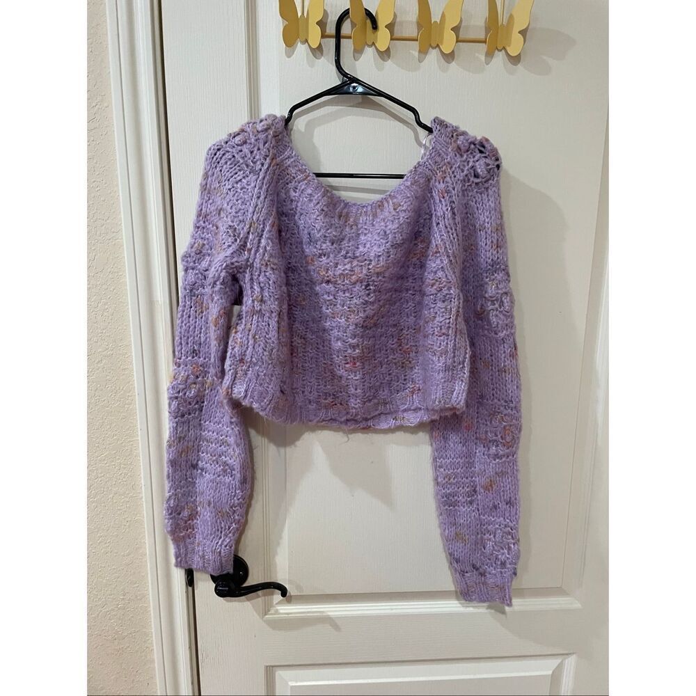 Free People Sunset Cloud Pullover Sweater Violet Glow Combo color Small NWT - Picture 8 of 10